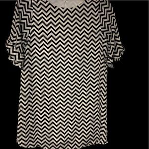 EVERLY, dress/Tunic,blk&white,M 